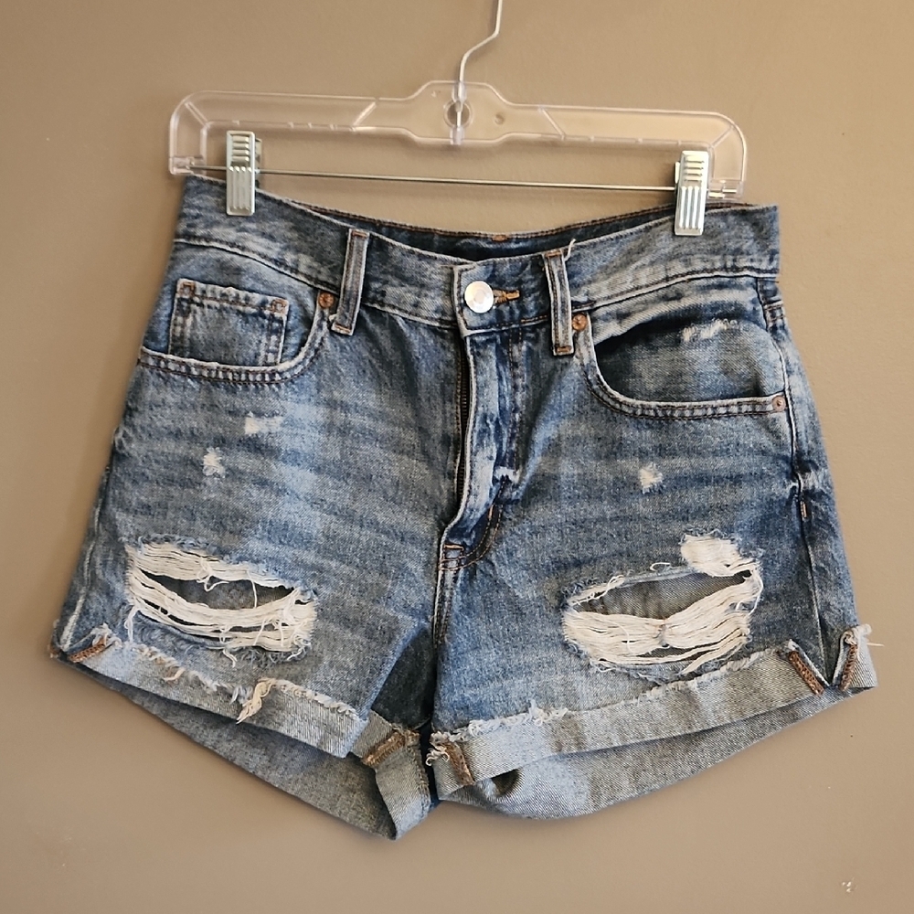 Aeropostale Blue Distressed Jean Shorts